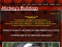 Tablet Screenshot of mickeysbulldogs.com